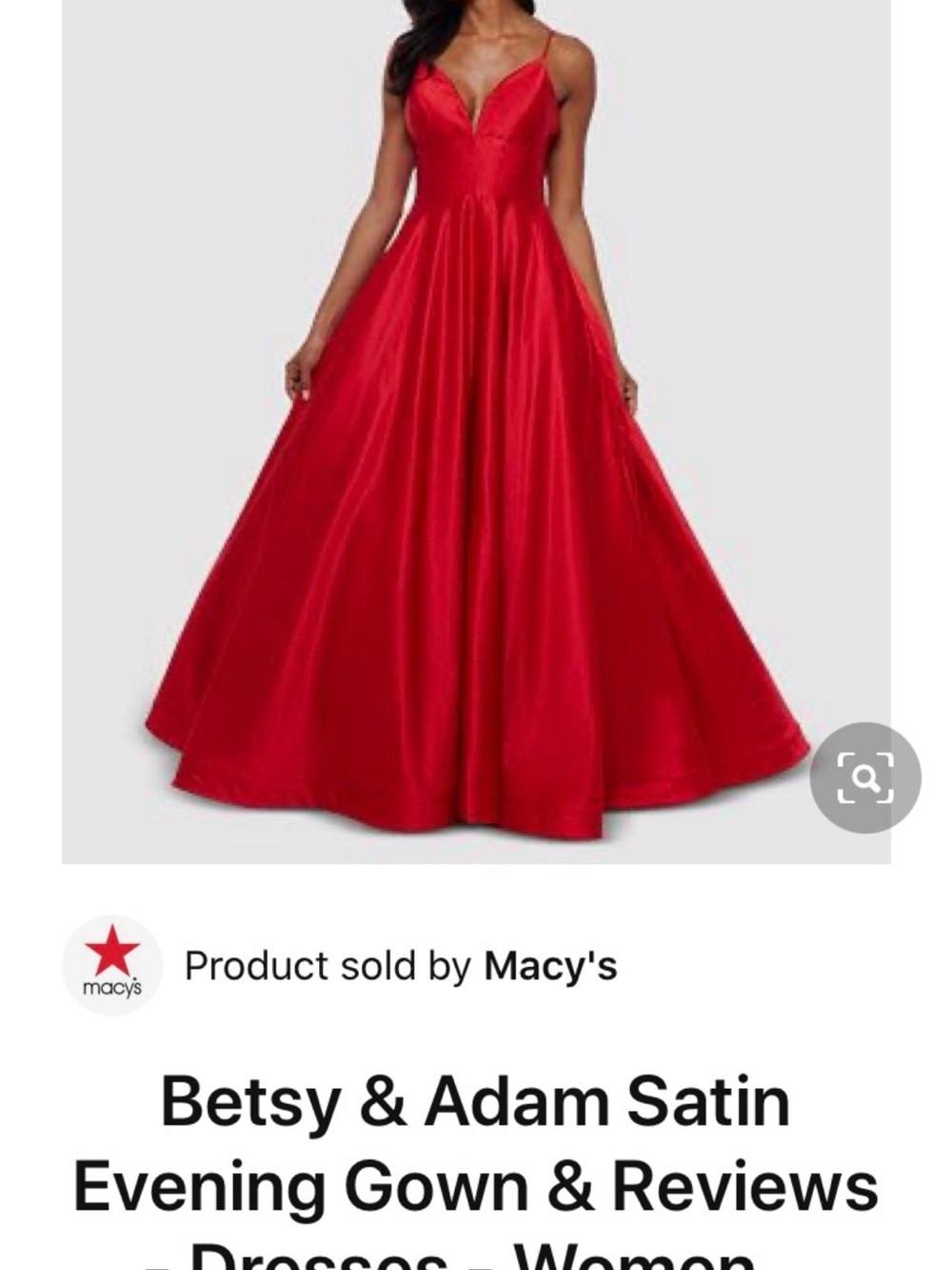 Betsy & Adam Satin Red Evening Gown